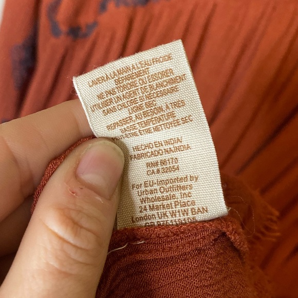 Free People | Medium Orange Rustic Diamond Embroidered Dress - Picture 6 of 8